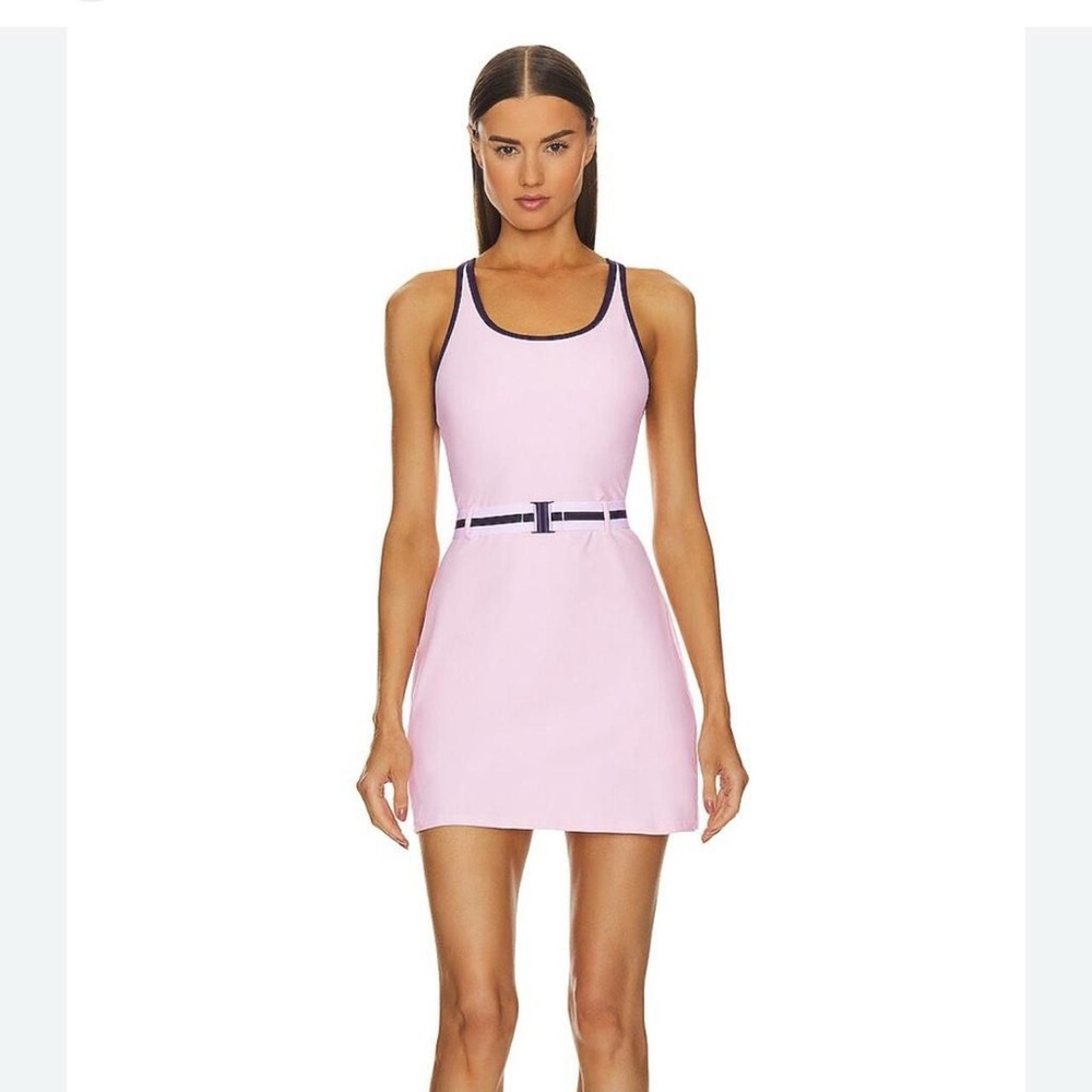 NWT Anthropologie Chloe belted mini dress lotus pink tech‎ fabric large